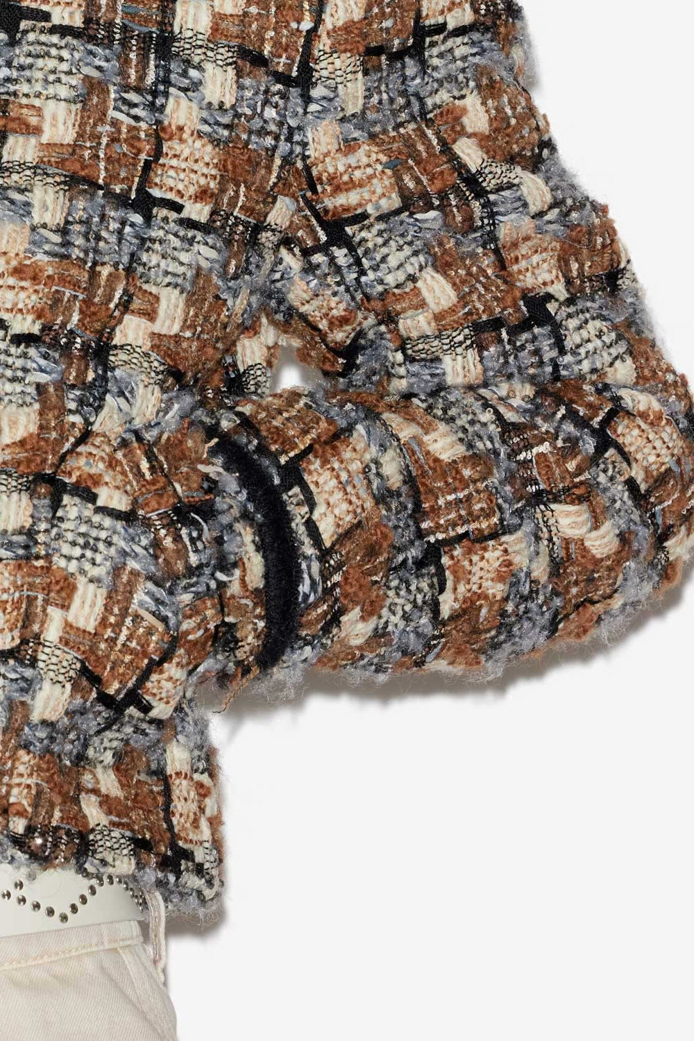 Kerry short tweed jacket - Chestnut-ecru - Woman - 3