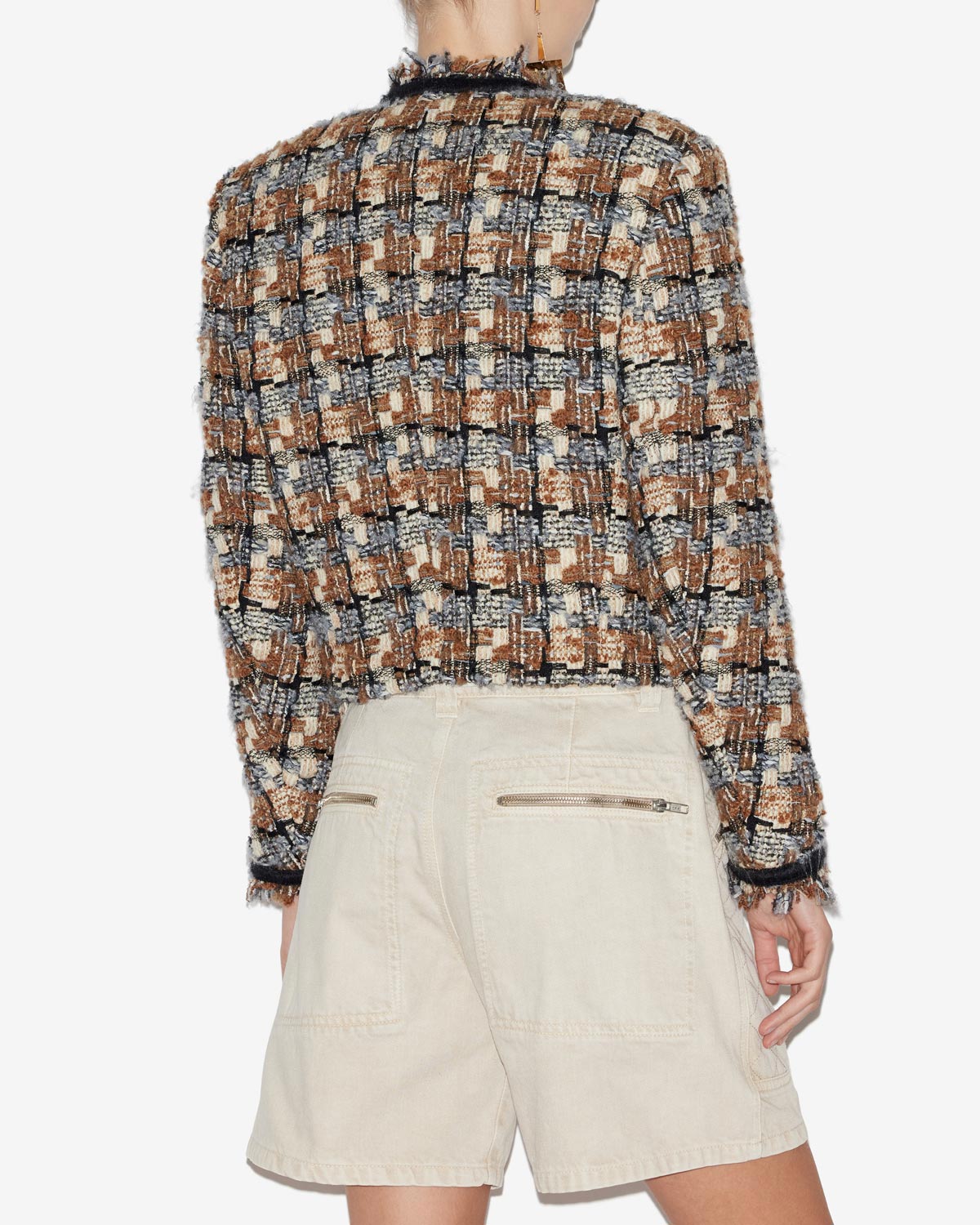 Kerry short tweed jacket - Chestnut-ecru - Woman - 4