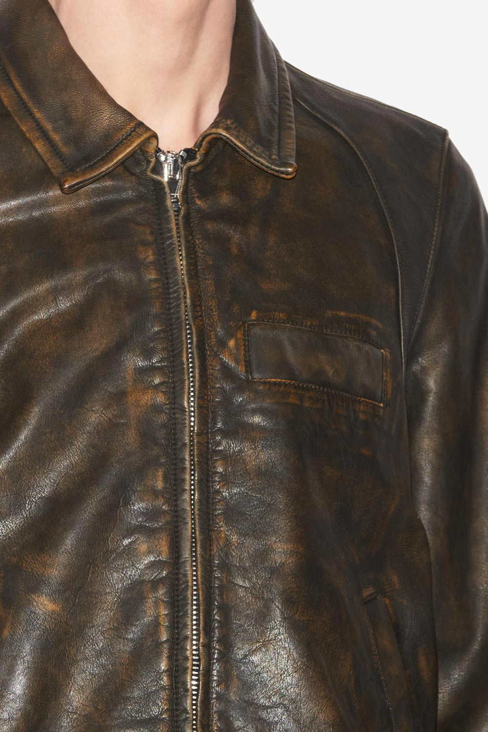 브레이안(braian) 소가죽 재킷 - 어두운 갈색 - Man - 3