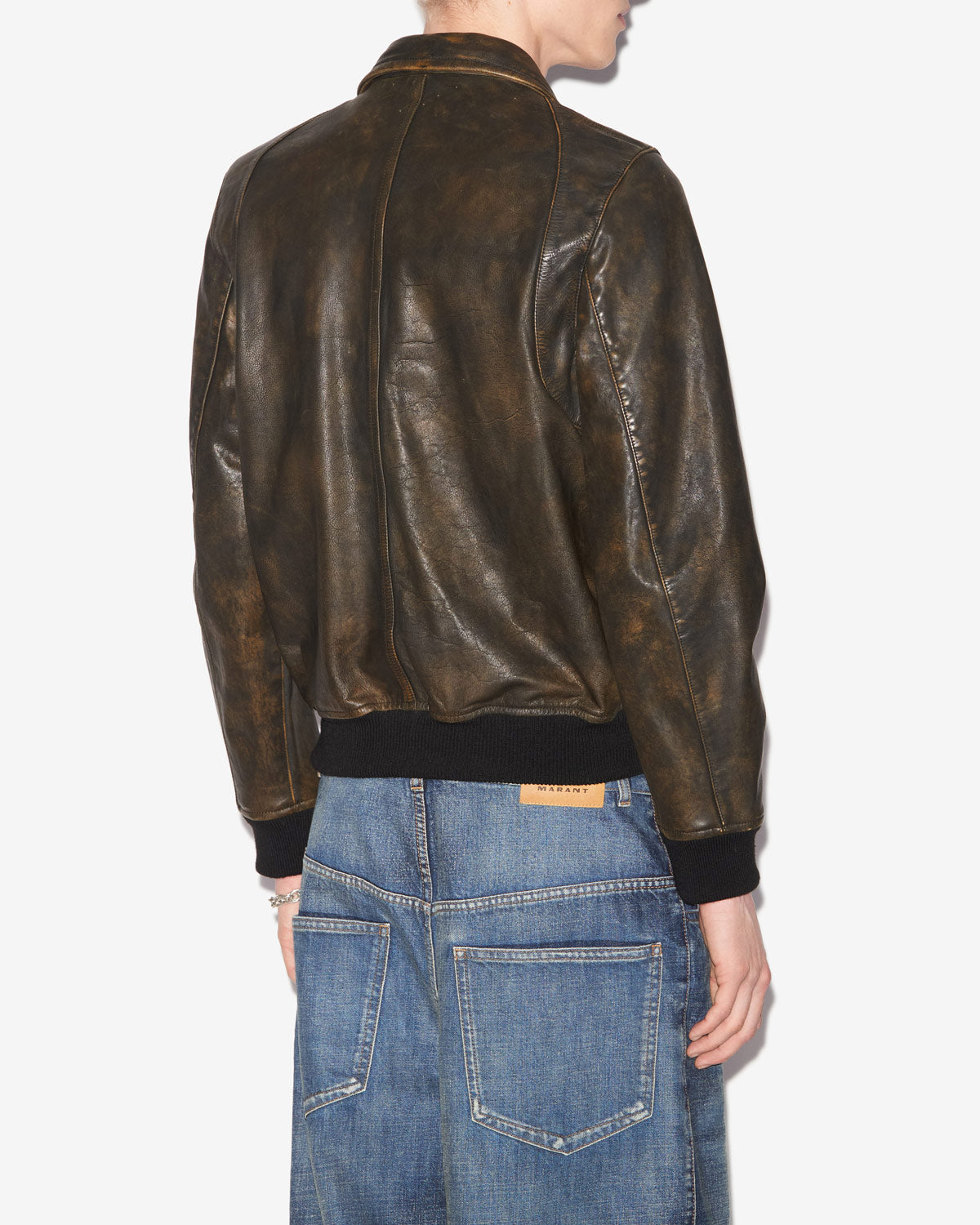 Giacca braian in pelle bovina - Marrone scuro - Man - 4