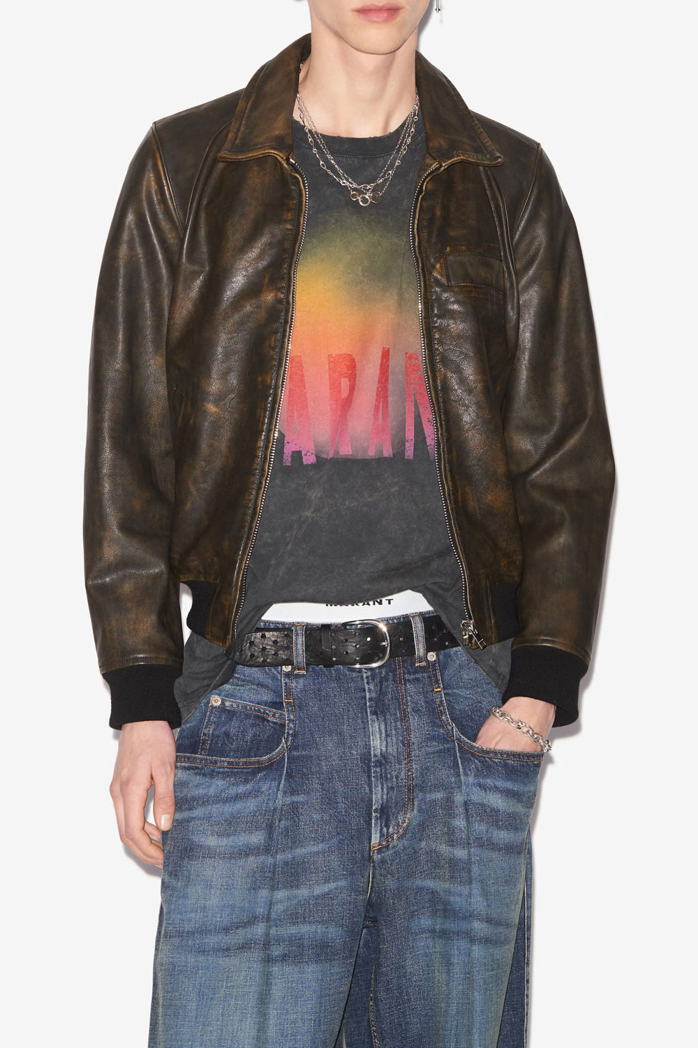 브레이안(braian) 소가죽 재킷 - 어두운 갈색 - Man - 4