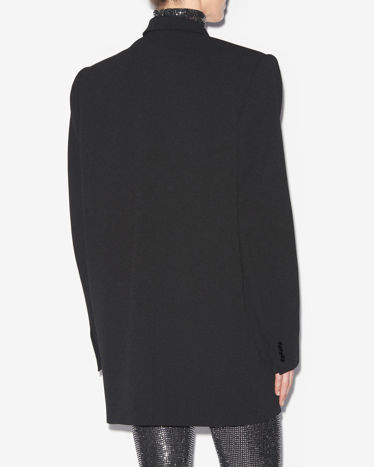 Chaqueta de traje de crepé liso oceany - Negro - Woman - 4