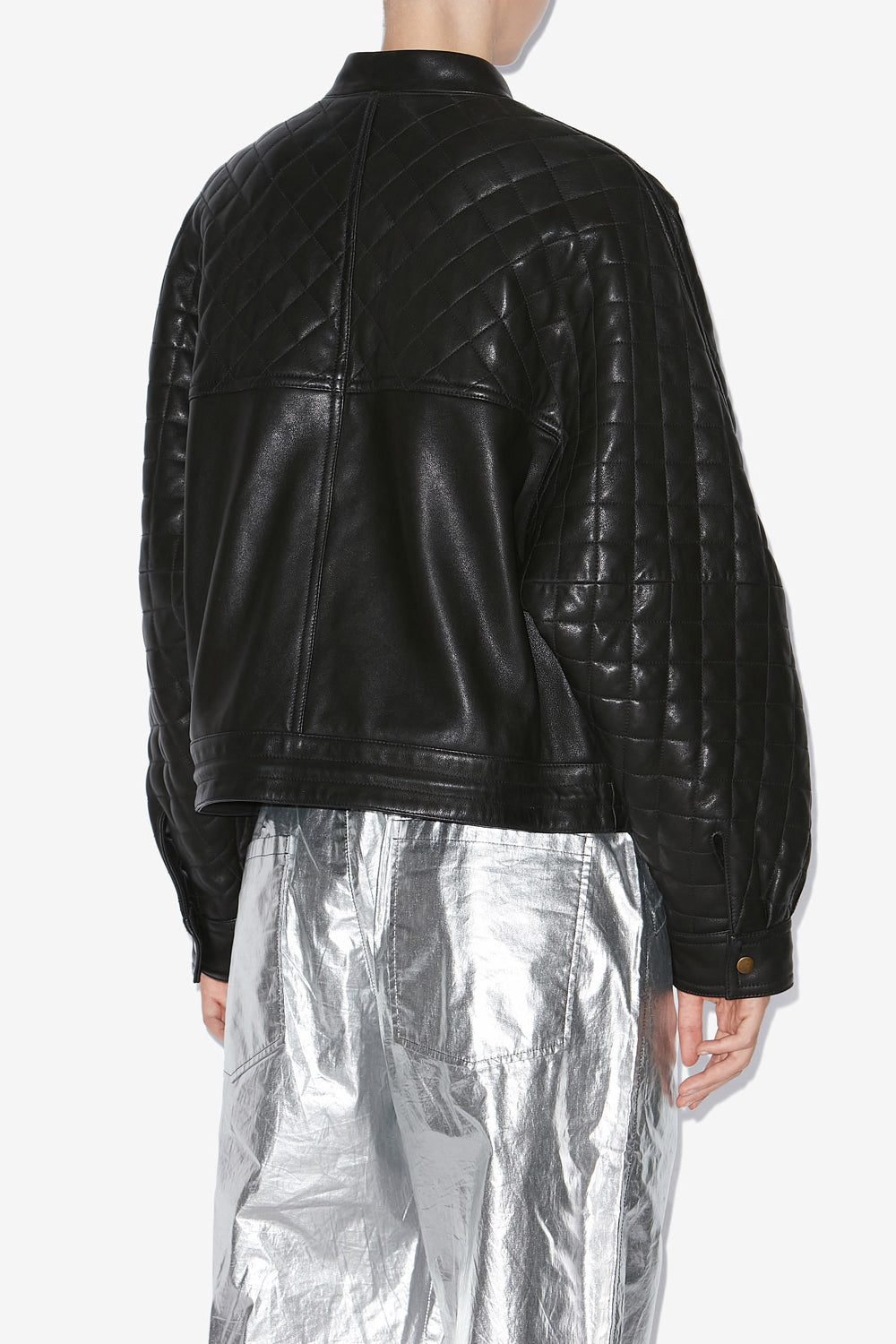 Celiany quilted lambskin leather jacket - Black - Woman - 5