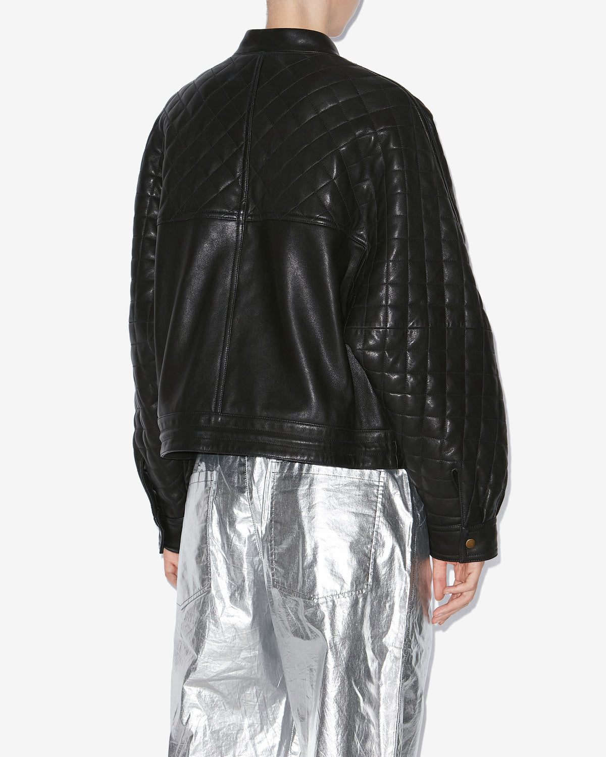 Celiany quilted lambskin leather jacket - Black - Woman - 4