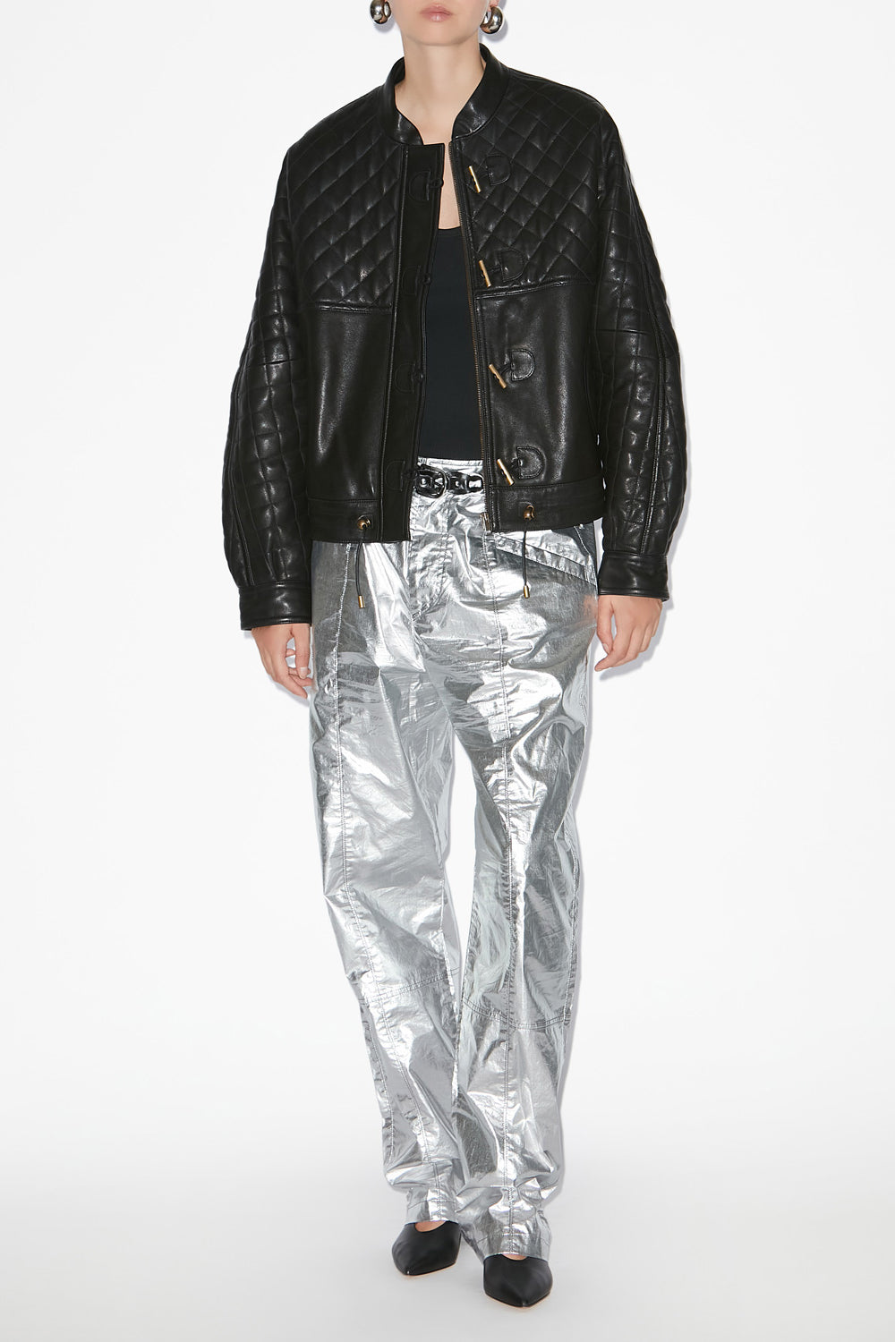 Celiany quilted lambskin leather jacket - Black - Woman - 2