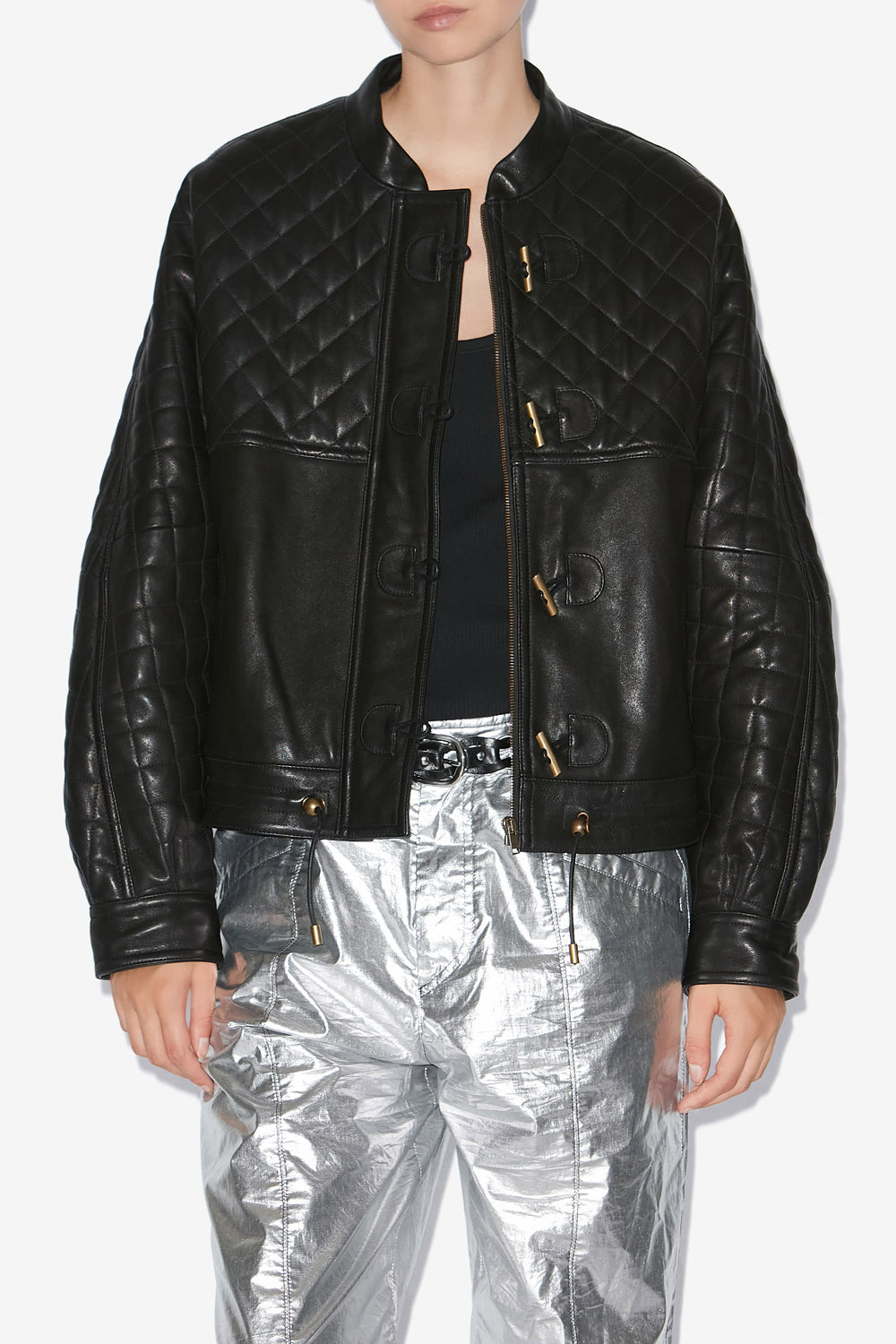 Celiany quilted lambskin leather jacket - Black - Woman - 4