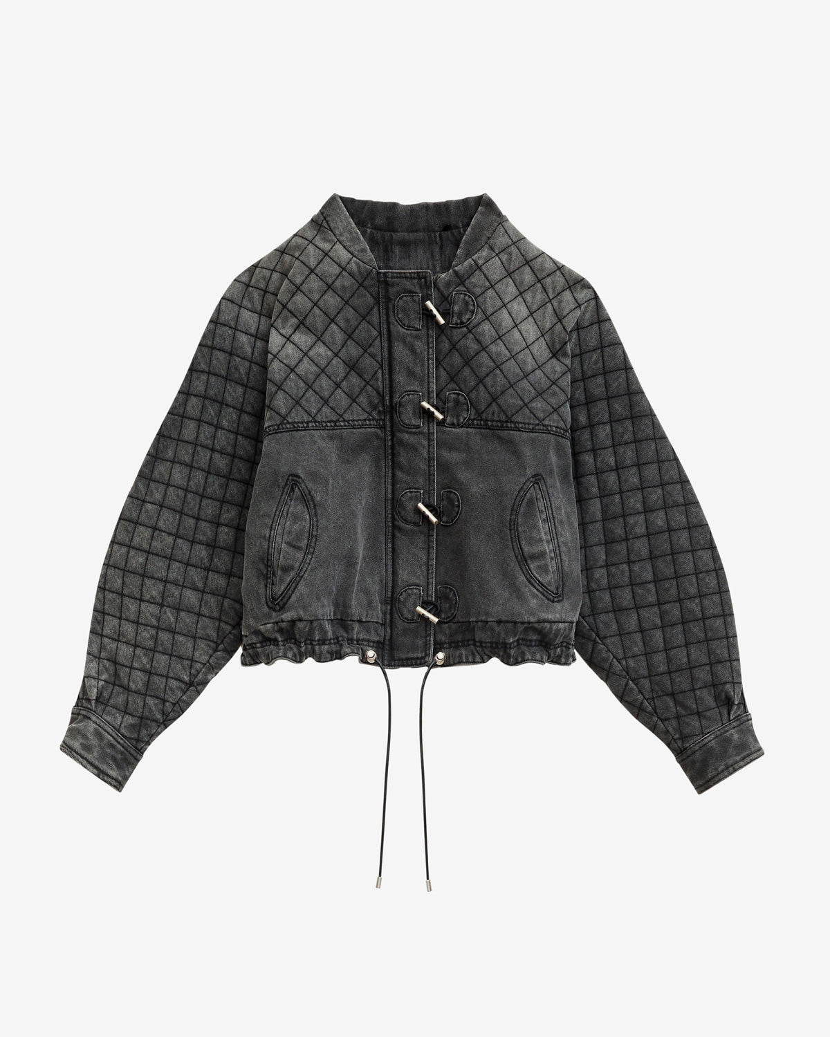 Celiany quilted denim jacket - Dark gray - Woman - 5