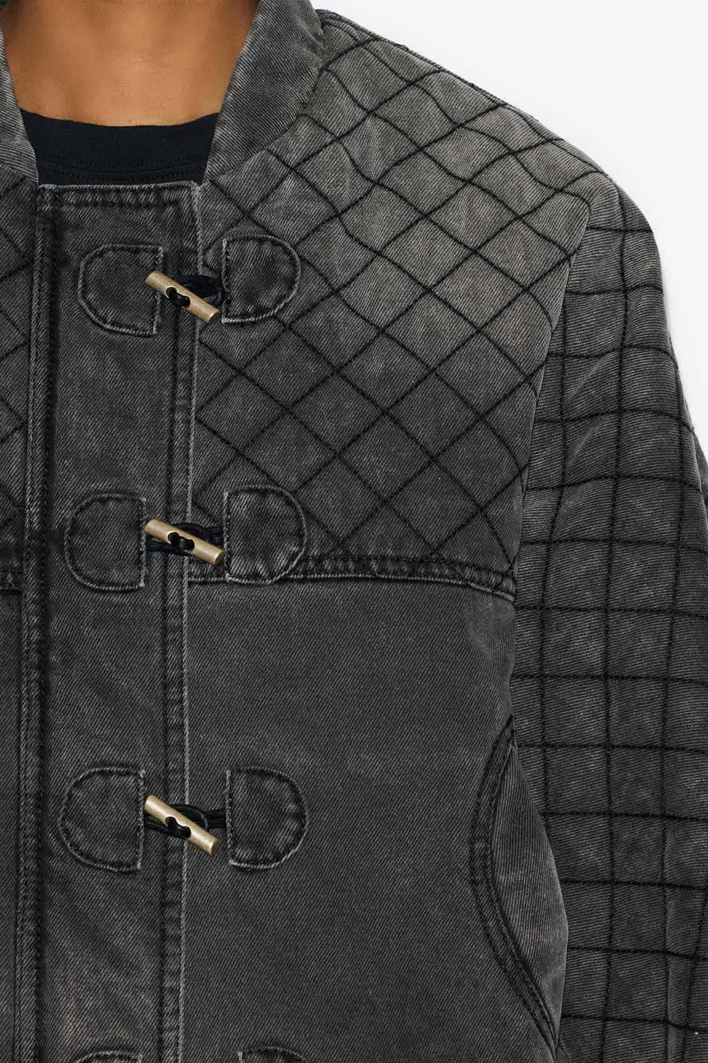 Veste en denim matelassé celiany - Gris foncé - Woman - 3