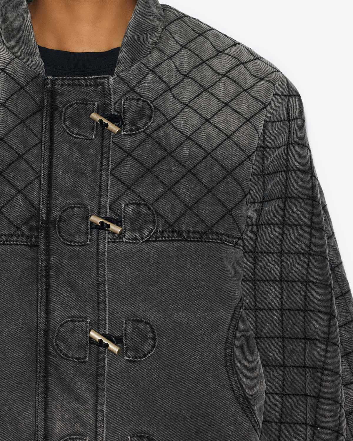 Celiany quilted denim jacket - Dark gray - Woman - 2