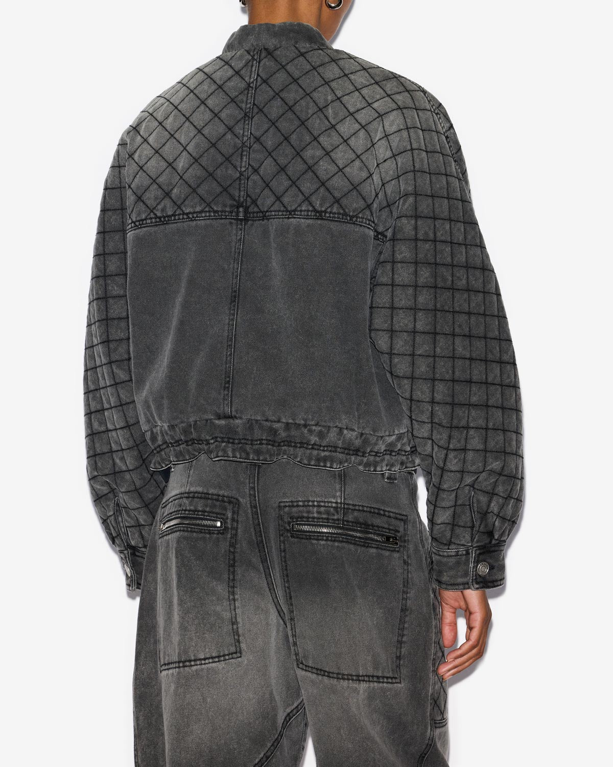 Celiany quilted denim jacket - Dark gray - Woman - 4