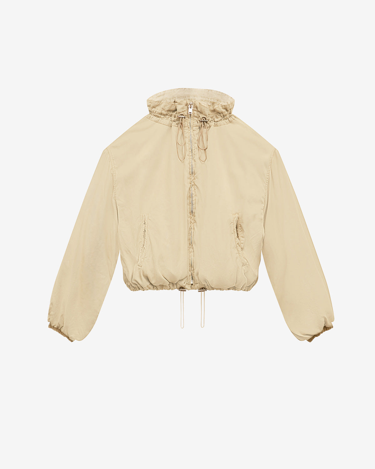 Giacca plume corta in chambray - Light khaki - Woman - 5