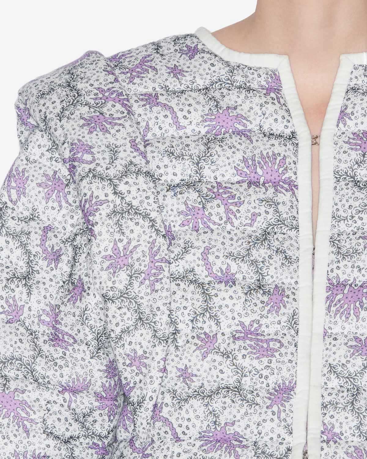 Drew short quilted jacket in printed cotton - Ecru-lilac - Woman - 2