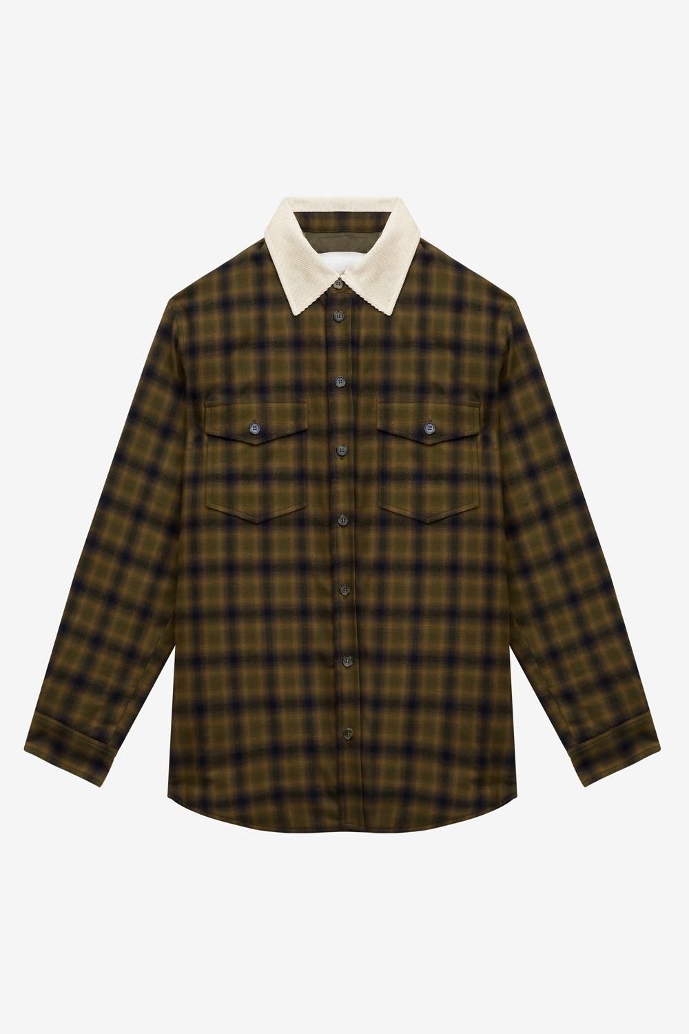 Chaqueta sobrecamisa de algodón a cuadros steeve - Khaki-khaki - Man - 1