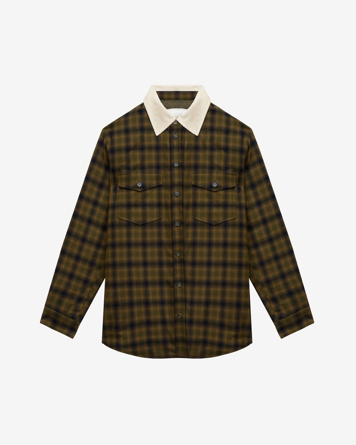 Chaqueta sobrecamisa de algodón a cuadros steeve - Khaki-khaki - Man - 5