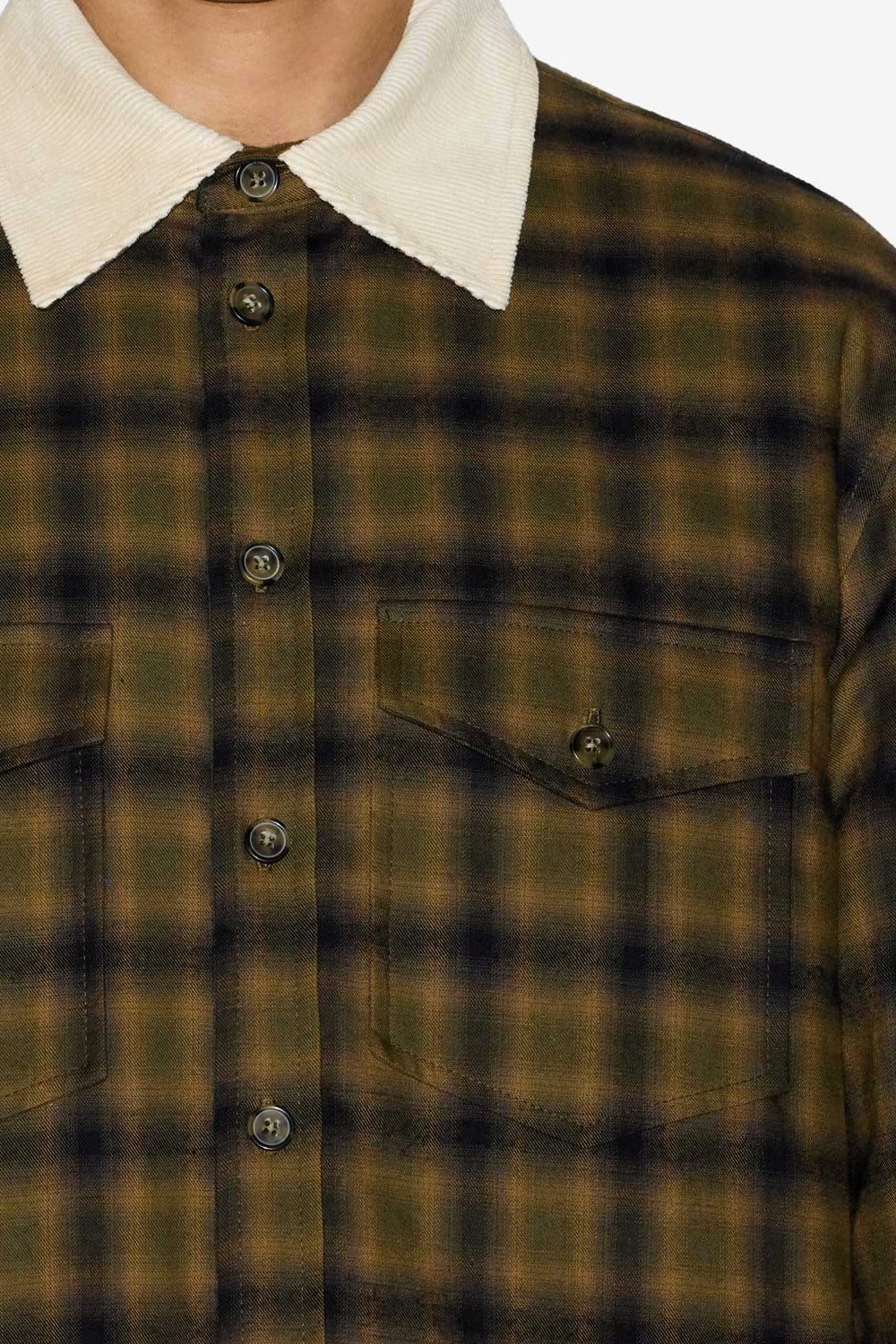 Chaqueta sobrecamisa de algodón a cuadros steeve - Khaki-khaki - Man - 3