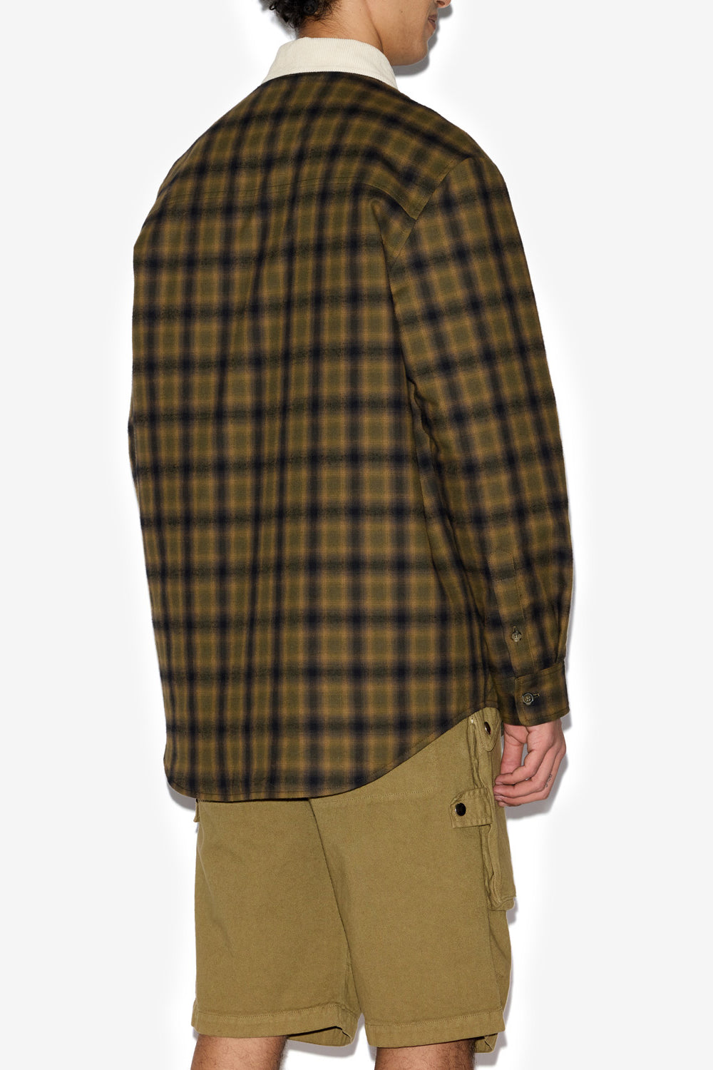 Chaqueta sobrecamisa de algodón a cuadros steeve - Khaki-khaki - Man - 5