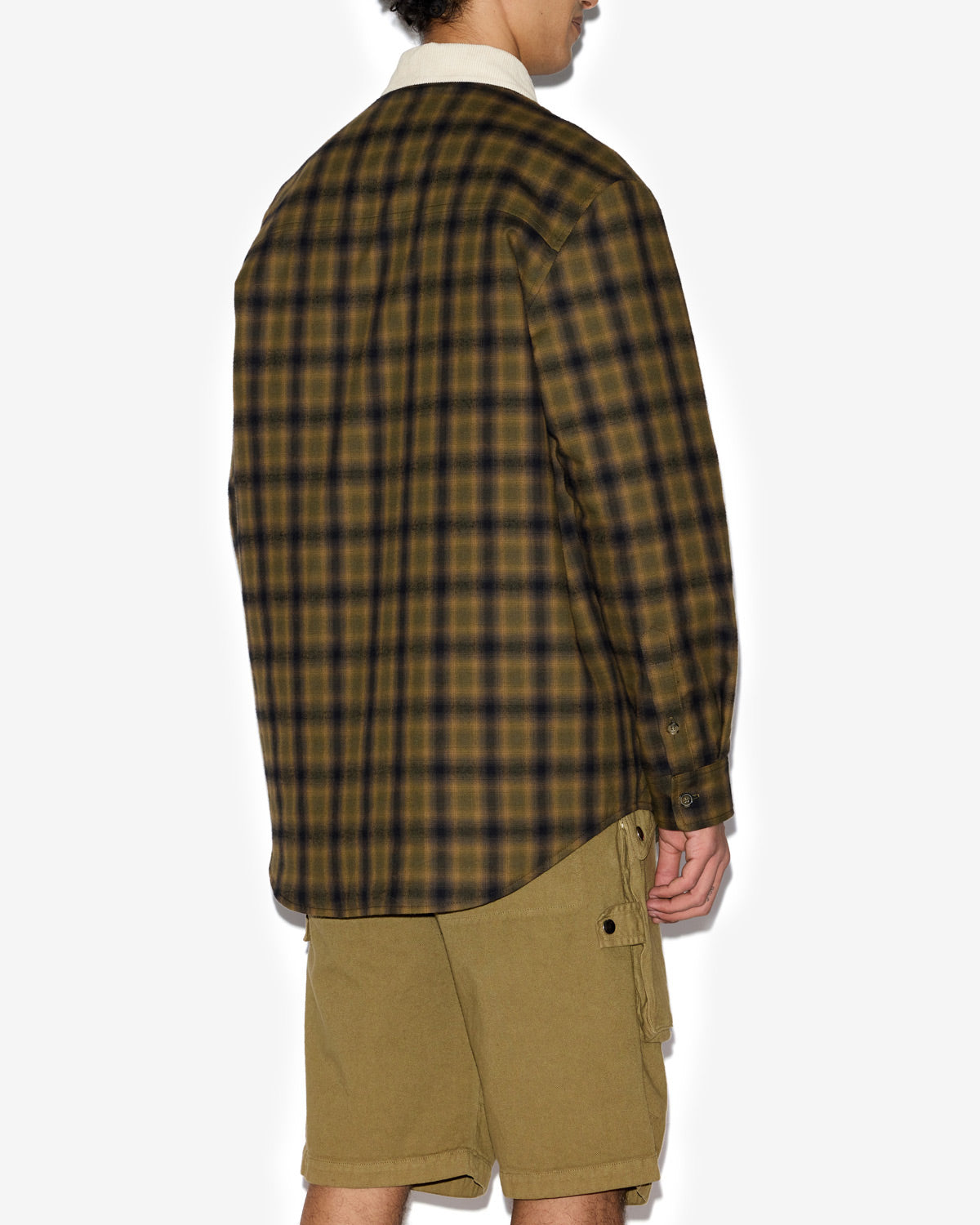 Chaqueta sobrecamisa de algodón a cuadros steeve - Khaki-khaki - Man - 4