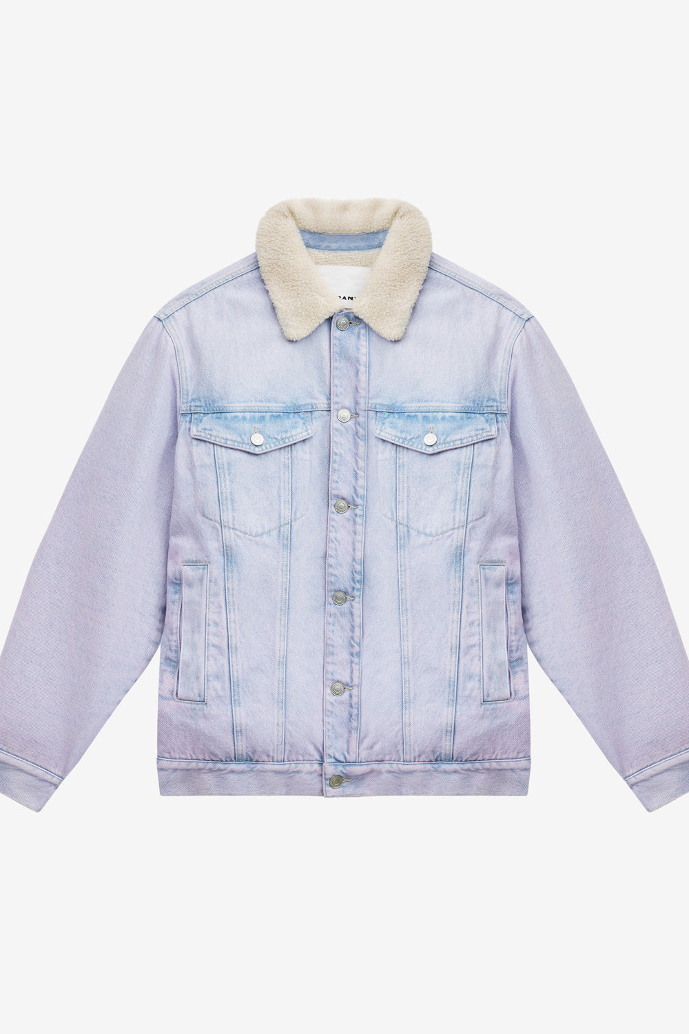 Veste en denim et col effet mouton japao - Lilas - Man - 1