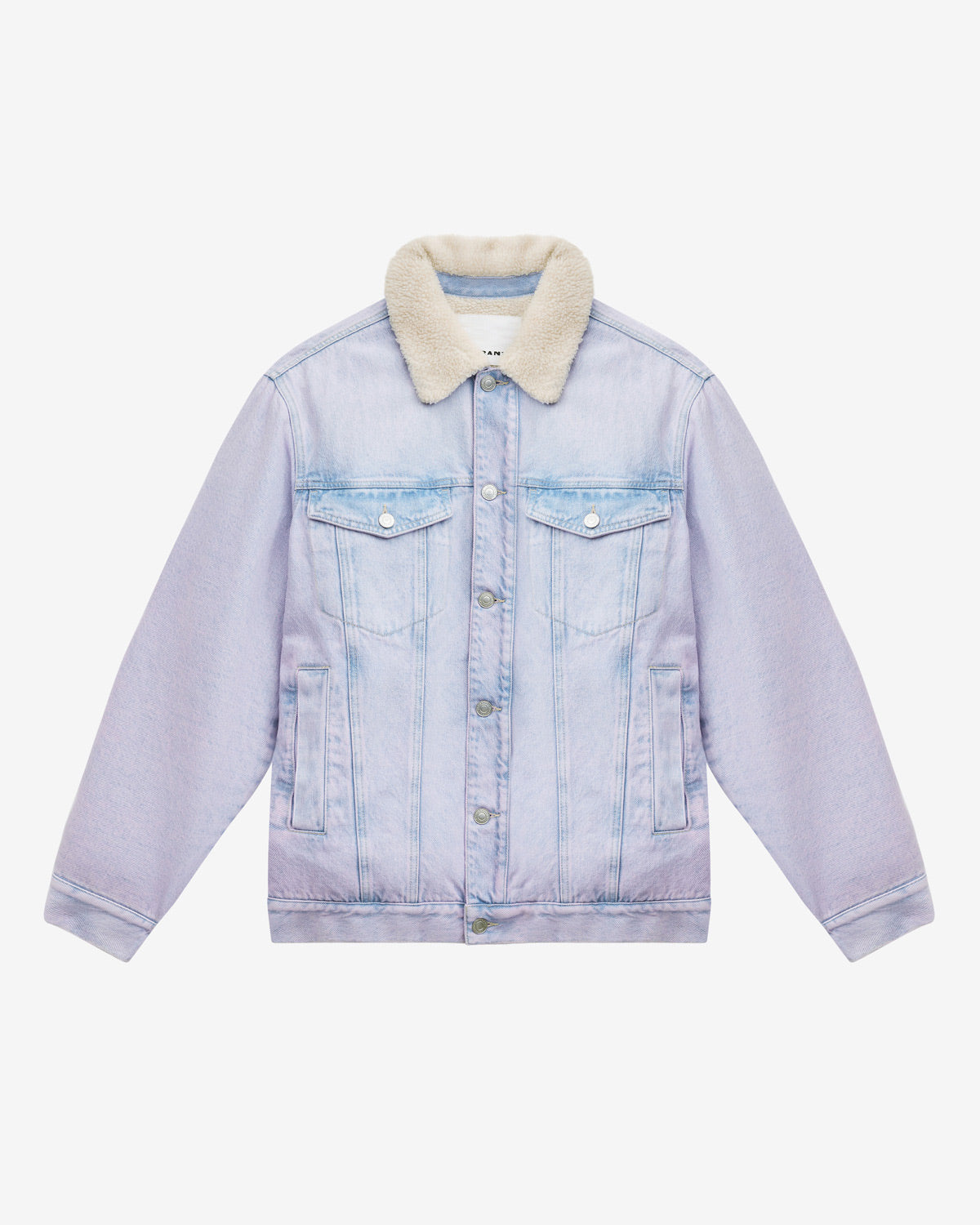 Veste en denim et col effet mouton japao - Lilas - Man - 5