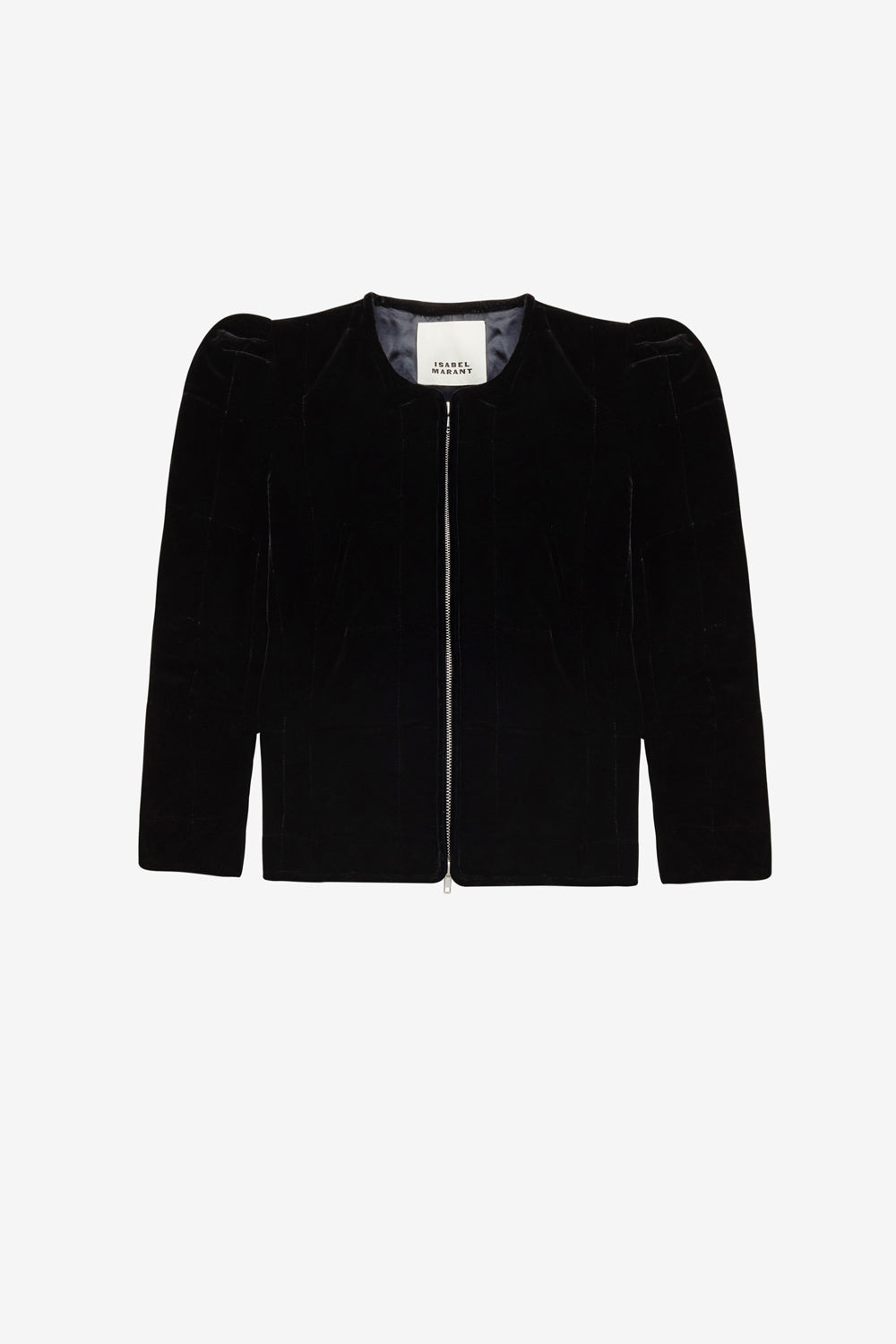 Djanet short jacket in quilted plain-colored velvet - Black - Woman - 1