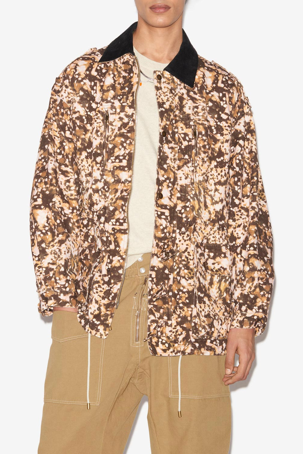 Veste workwear en denim imprimé eloan - Kaki - Man - 4