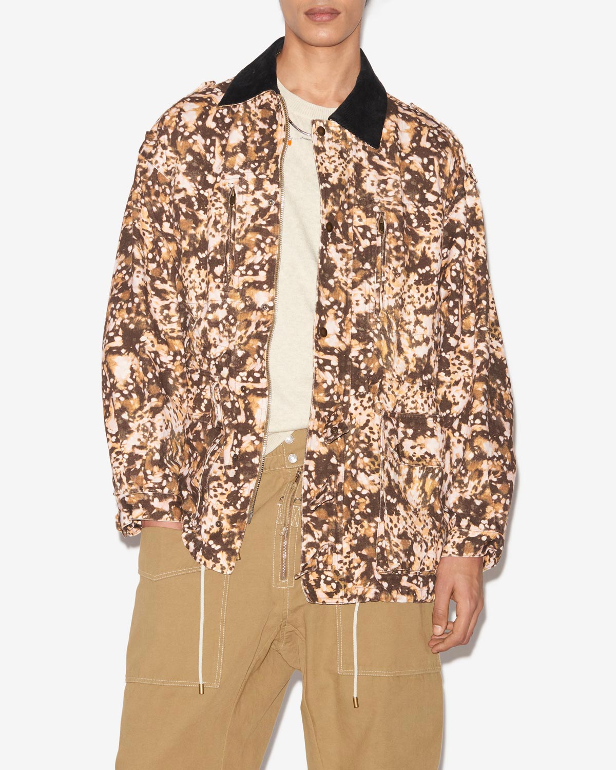 Veste workwear en denim imprimé eloan - Kaki - Man - 3