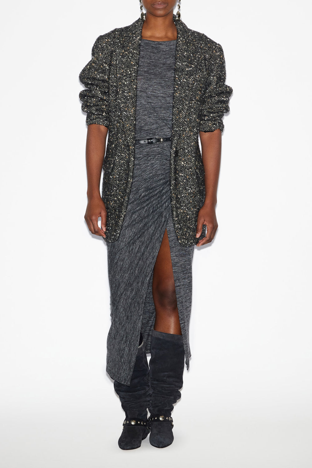 Hayden flecked wool blend suit jacket - Black - Woman - 2