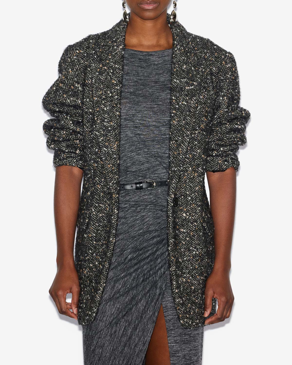 Hayden flecked wool blend suit jacket - Black - Woman - 3