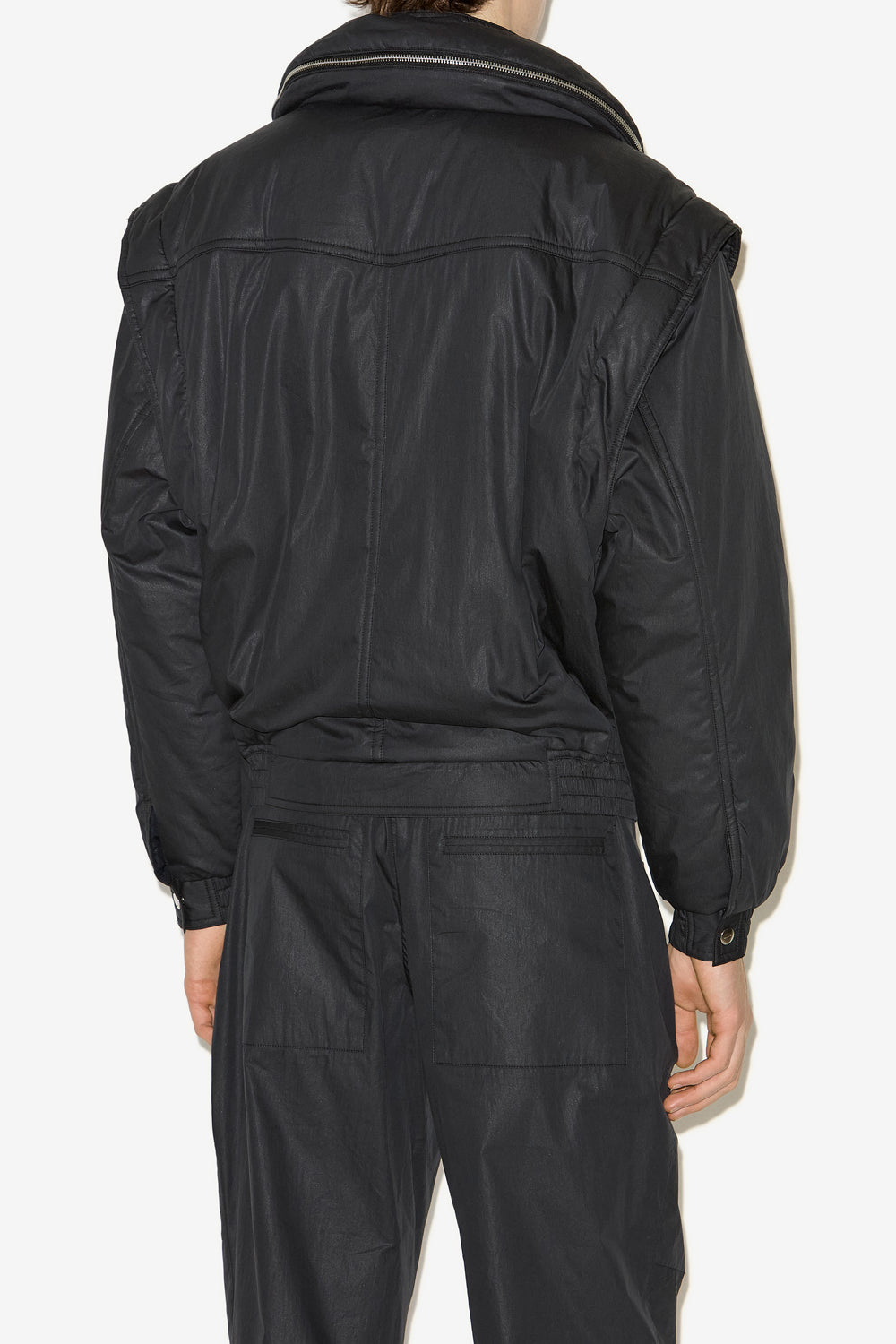 Chaqueta cazadora corta de algodón kasim - Negro lavado - Man - 5