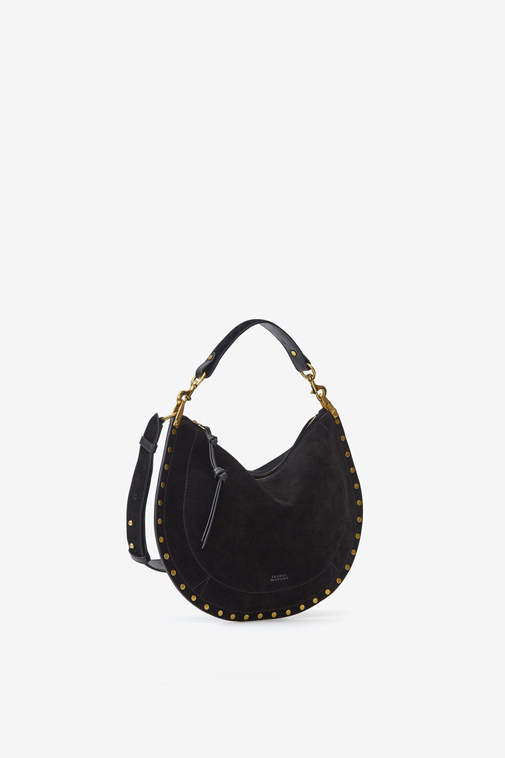 Oskan soft zip bag in suede calfskin leather - Black - Woman - 6