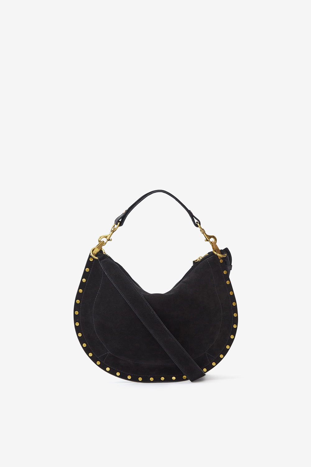 Oskan soft zip bag in suede calfskin leather - Black - Woman - 3