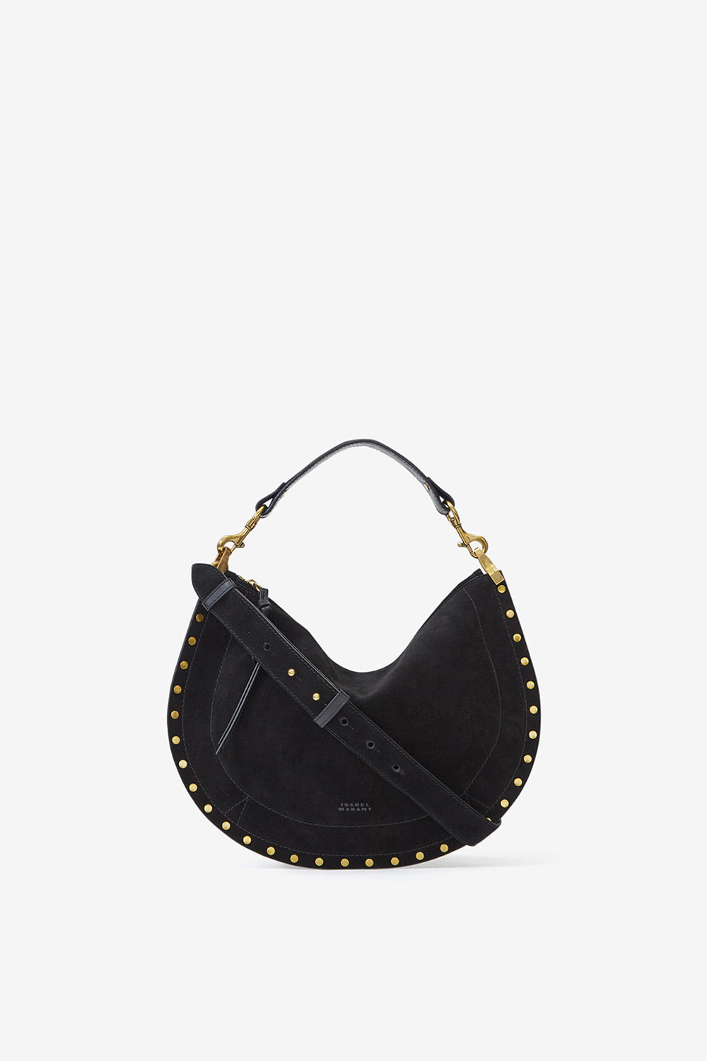 Oskan soft zip bag in suede calfskin leather - Black - Woman - 1
