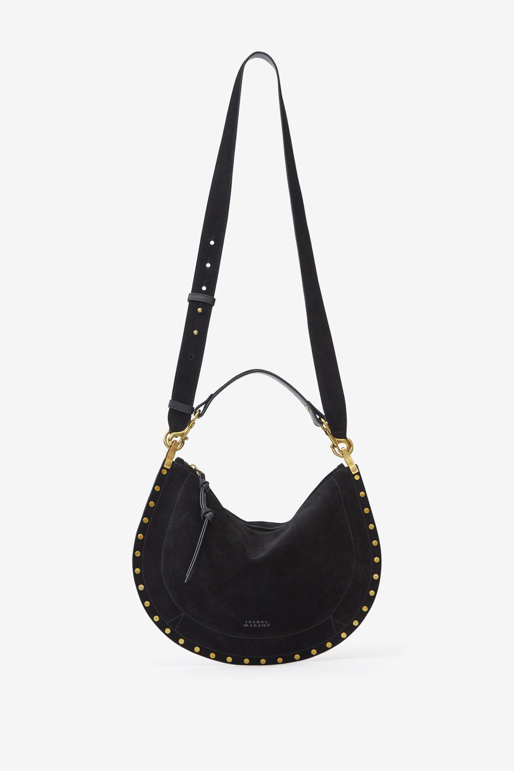 Oskan soft zip bag in suede calfskin leather - Black - Woman - 7
