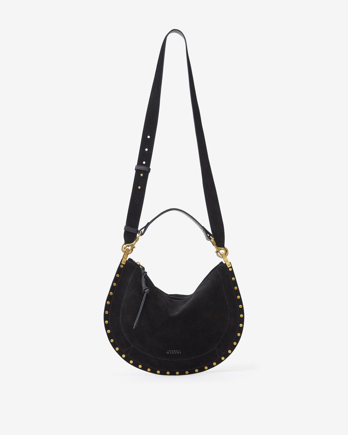 Oskan soft zip bag in suede calfskin leather - Black - Woman - 7