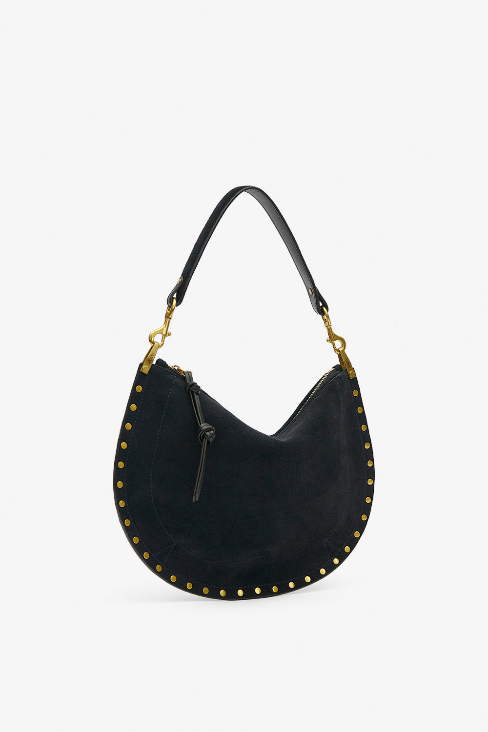 Oskan hobo soft zip 땋은 스웨이드 송아지 가죽 핸드백 - Dark midnight - Woman - 5