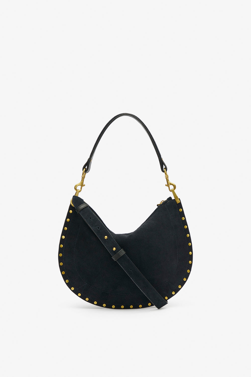 Oskan hobo soft zip 땋은 스웨이드 송아지 가죽 핸드백 - Dark midnight - Woman - 3