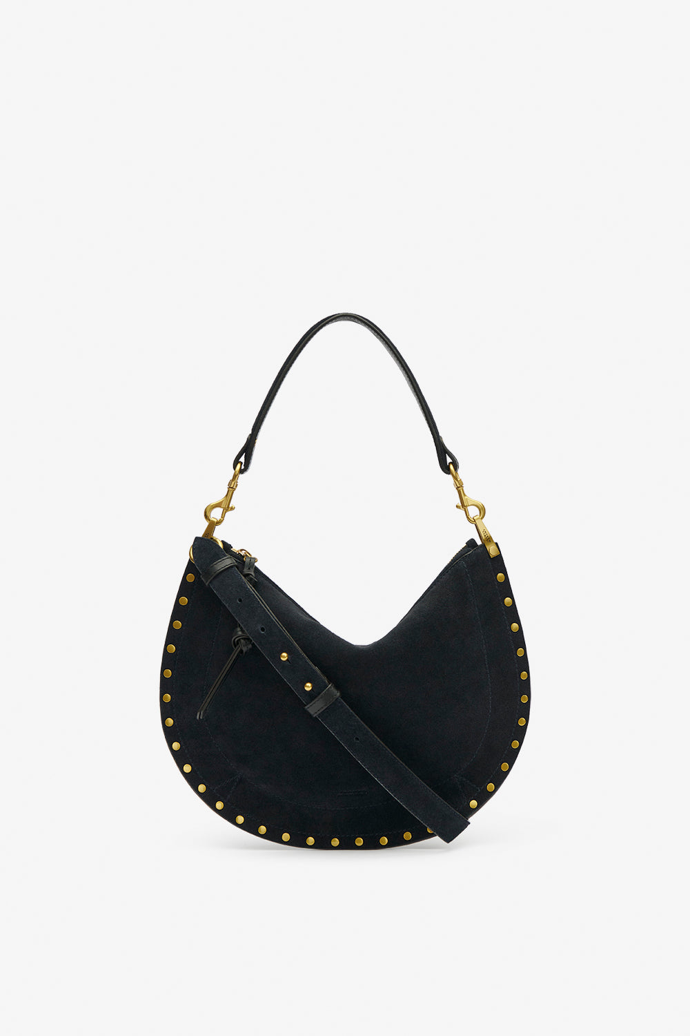 Oskan hobo soft zip 땋은 스웨이드 송아지 가죽 핸드백 - Dark midnight - Woman - 1