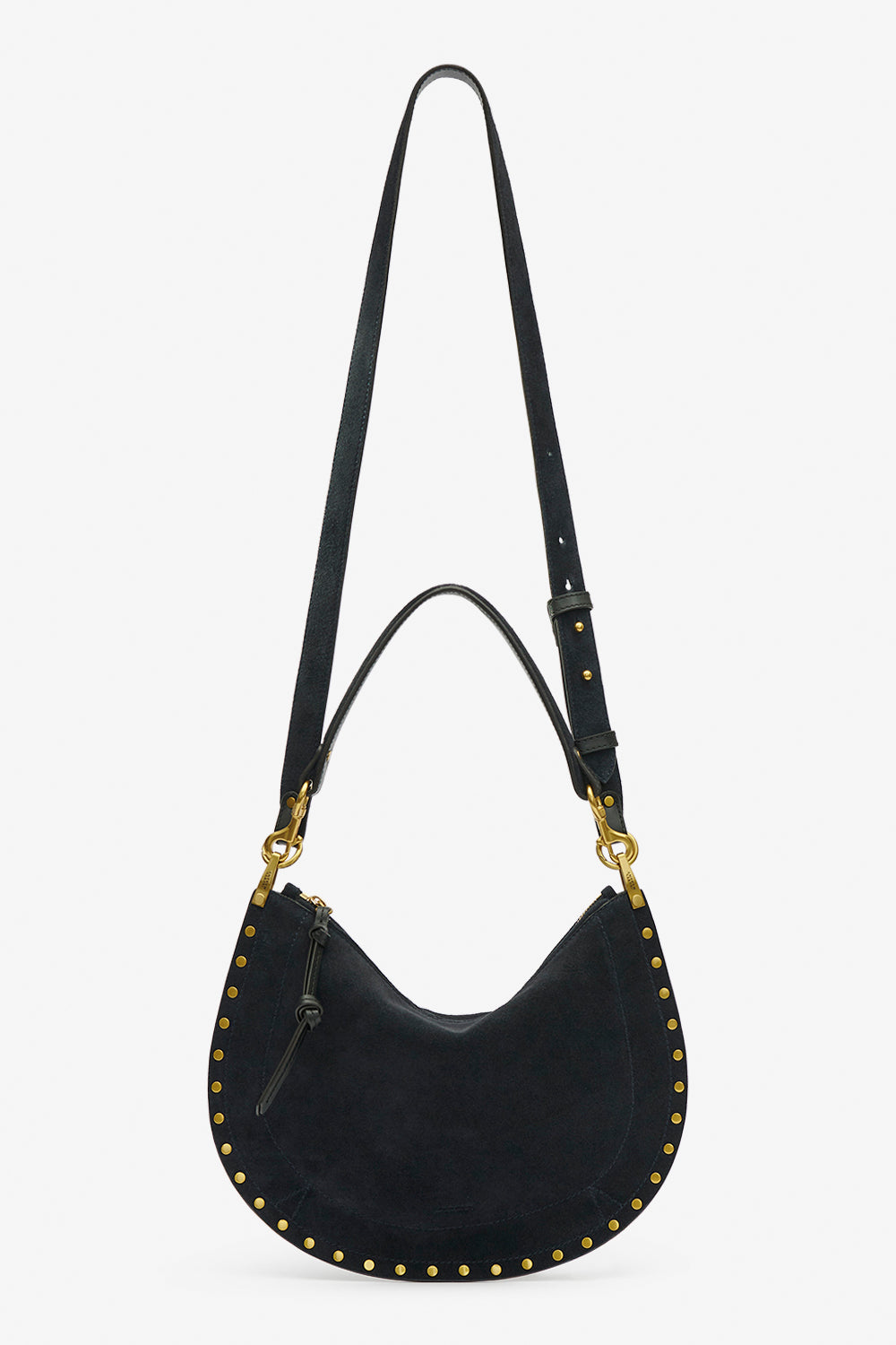 Oskan hobo soft zip 땋은 스웨이드 송아지 가죽 핸드백 - Dark midnight - Woman - 6