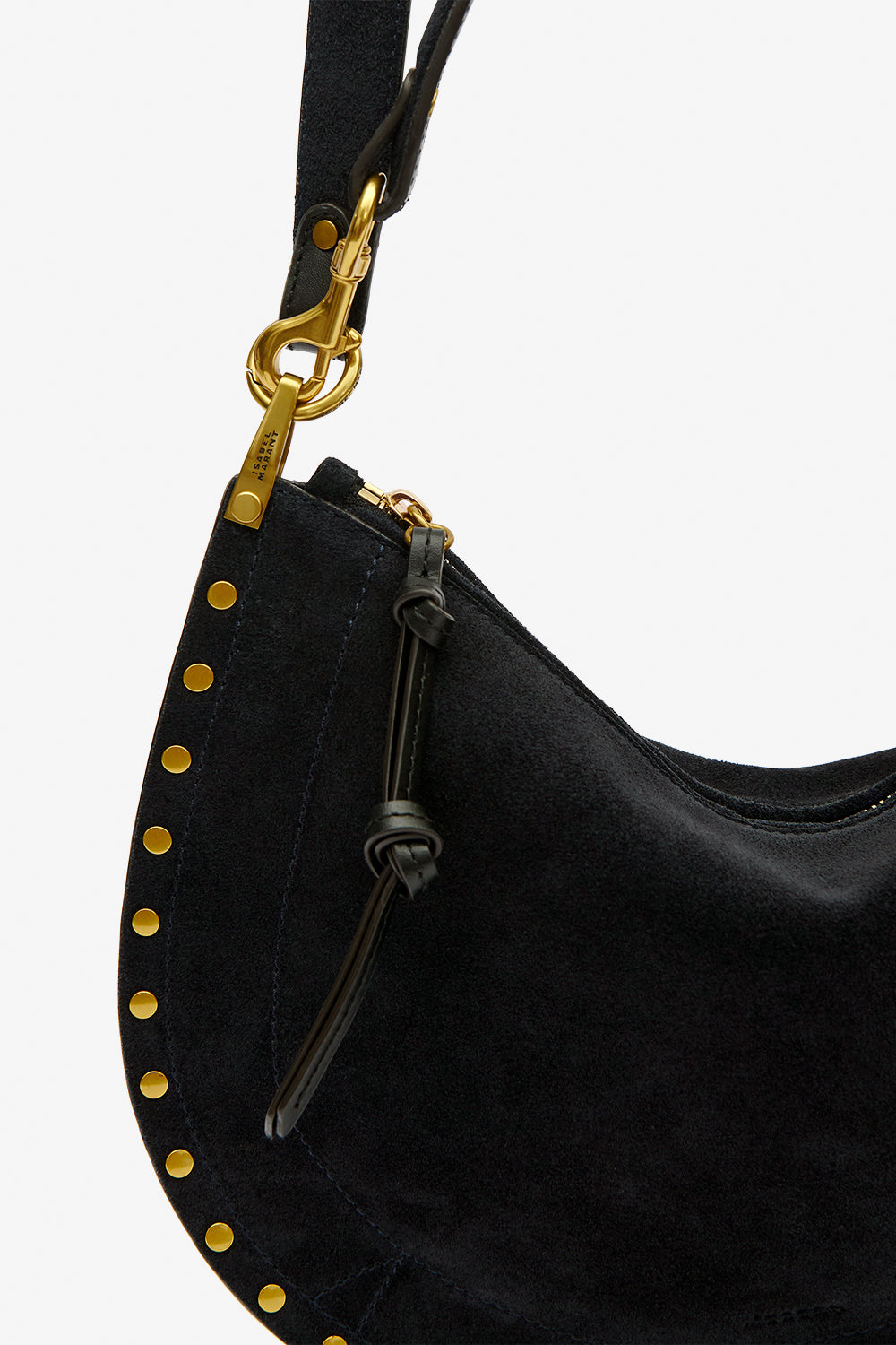 Oskan hobo soft zip 땋은 스웨이드 송아지 가죽 핸드백 - Dark midnight - Woman - 4