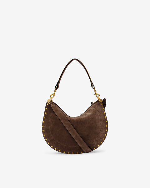 Oskan Soft Zip bag in grained leather Woman Coffee | ISABEL MARANT