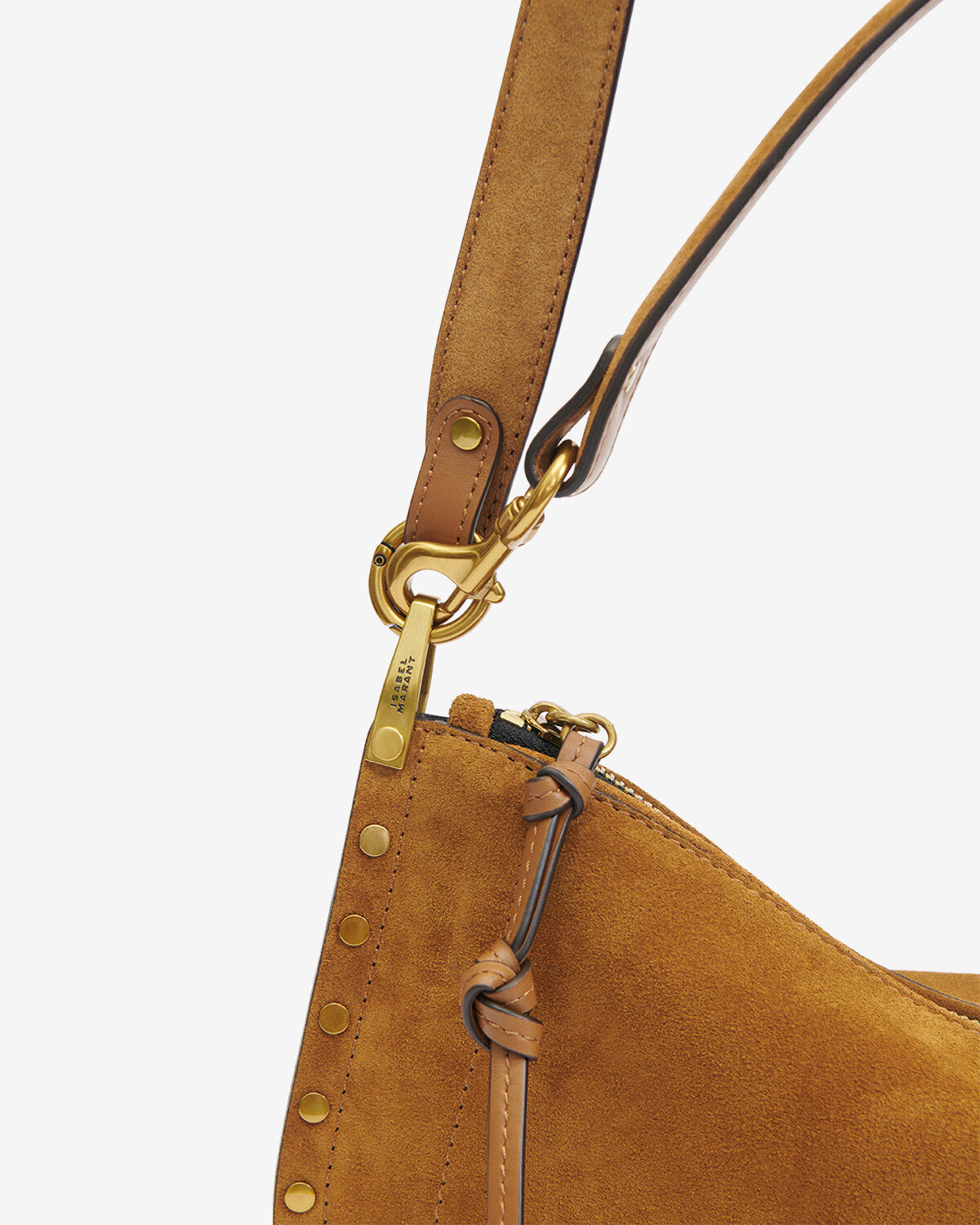 Oskan soft zip 스웨이드 송아지 가죽 백 - Cognac - Woman - 3