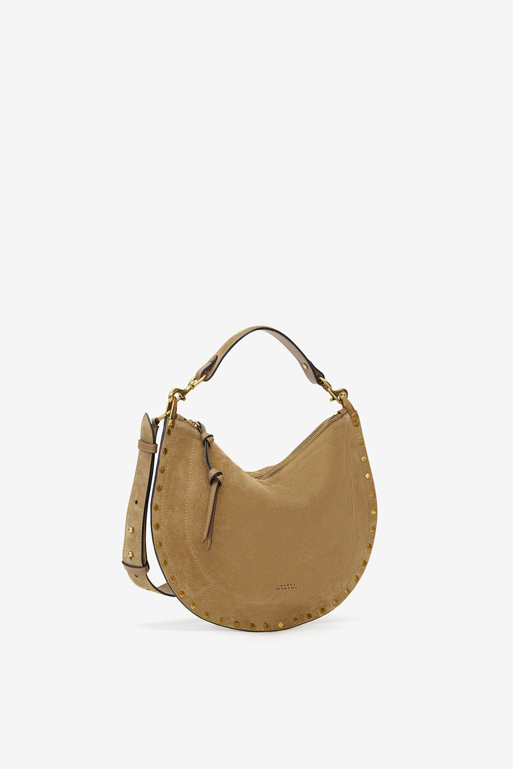 Oskan soft zip bag in suede calfskin leather - Taupe - Woman - 5
