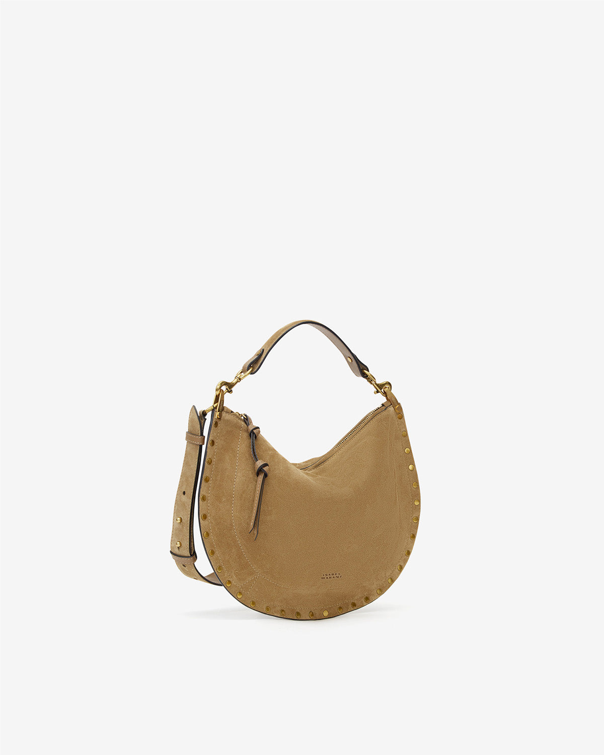 Oskan soft zip bag in suede calfskin leather - Taupe - Woman - 5