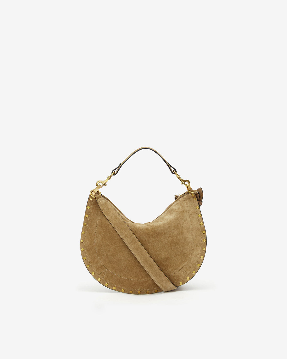 Oskan soft zip bag in suede calfskin leather - Taupe - Woman - 2