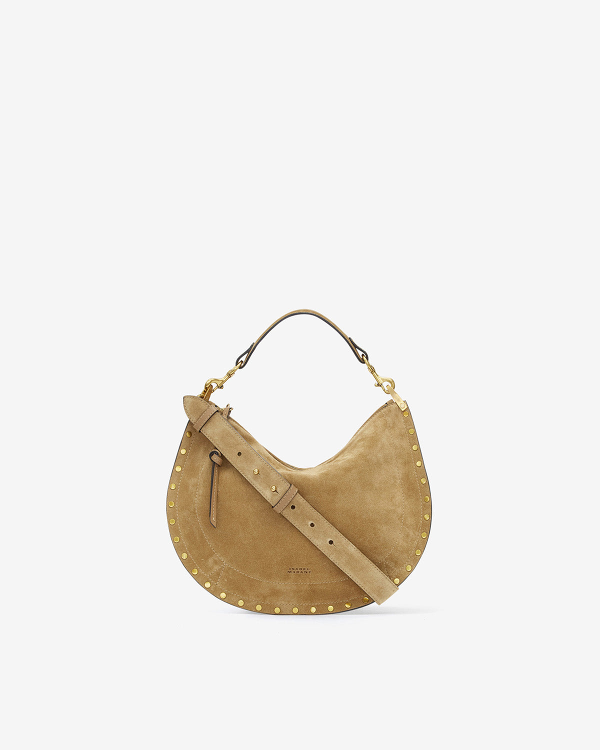 Oskan soft zip bag in suede calfskin leather - Taupe - Woman - 1