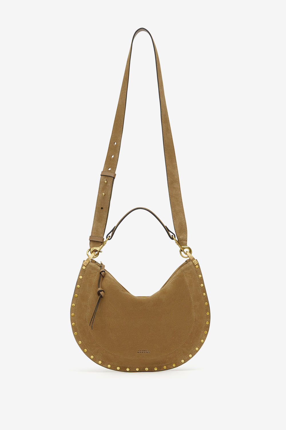 Oskan soft zip bag in suede calfskin leather - Taupe - Woman - 6