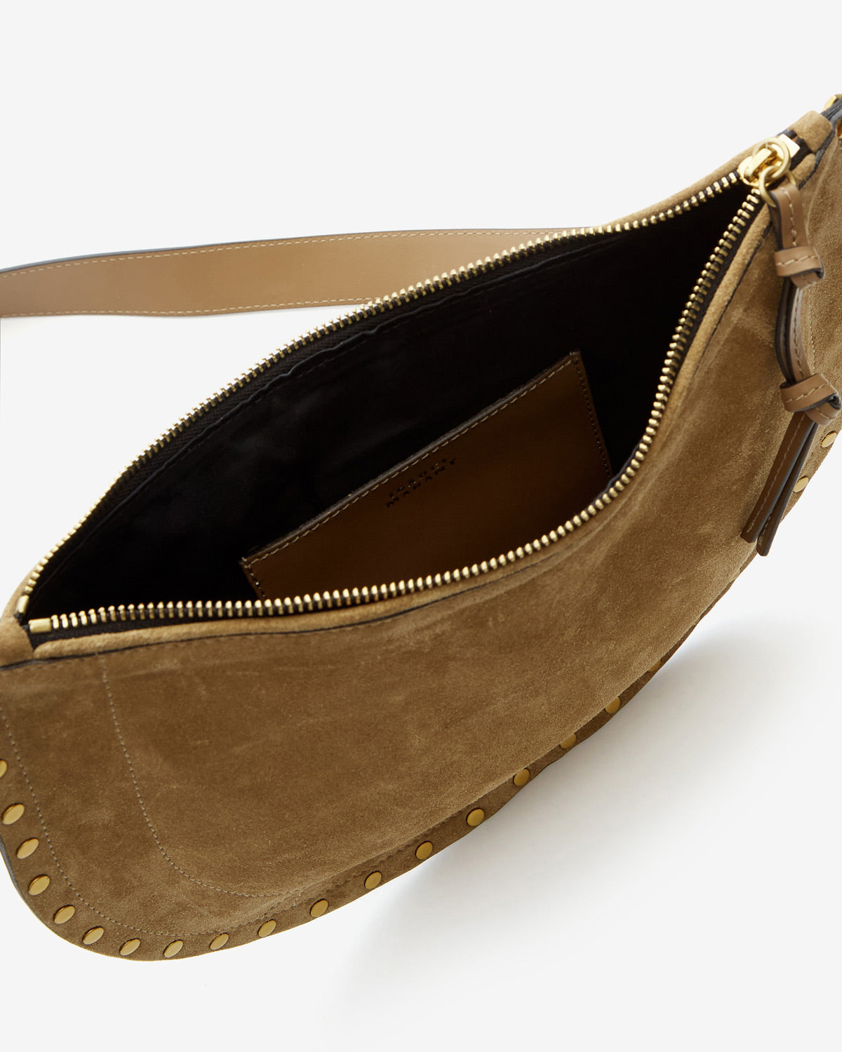 Oskan soft zip bag in suede calfskin leather - Taupe - Woman - 3