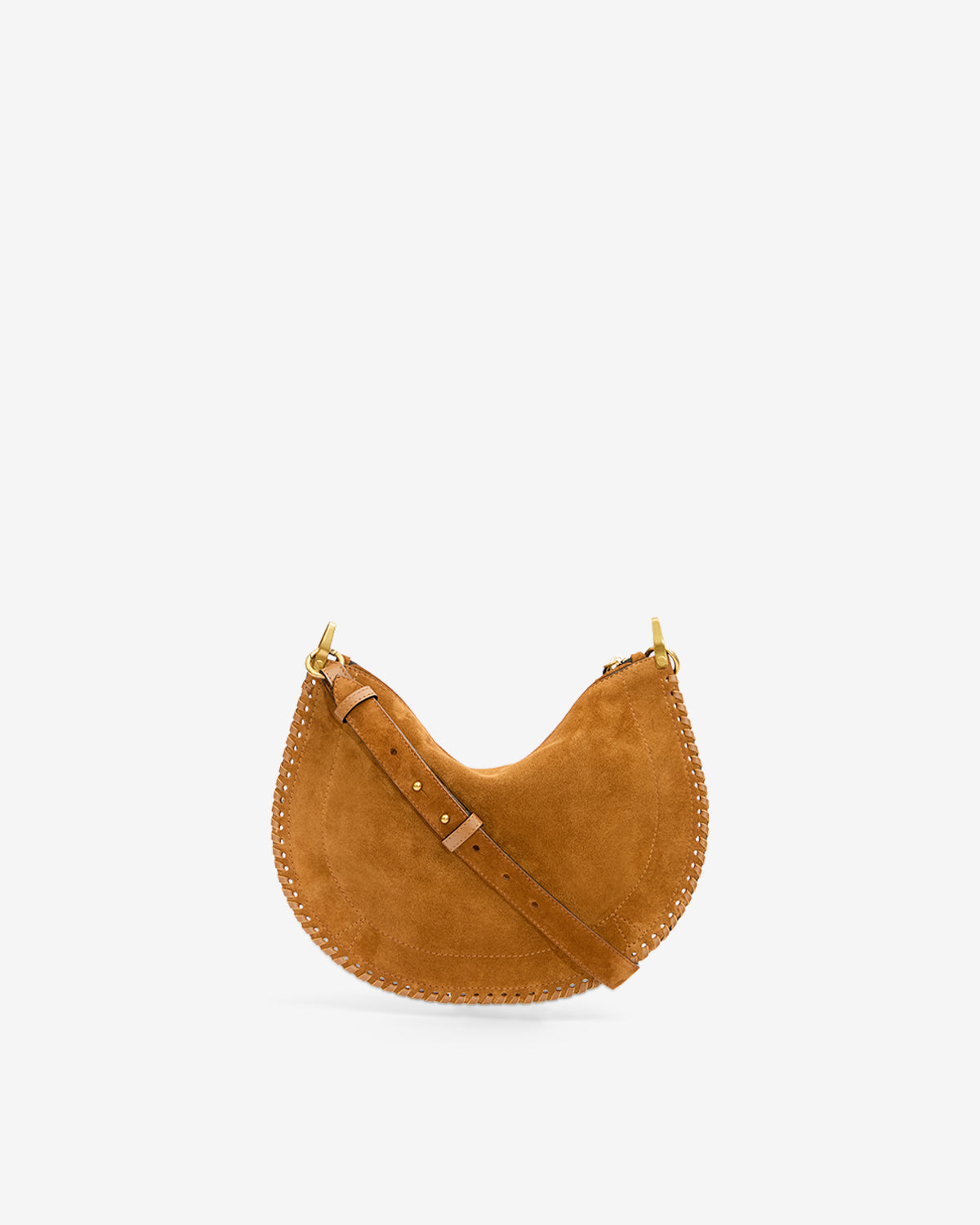 Tasche oskan soft zip aus geflochtenem kalbs-veloursleder - Cognac - Woman - 2