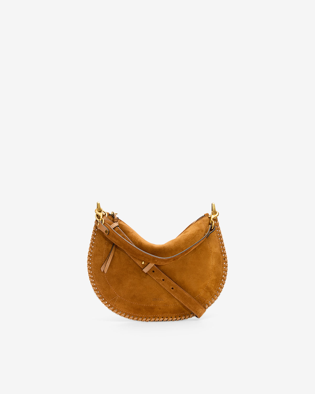 Tasche oskan soft zip aus geflochtenem kalbs-veloursleder - Cognac - Woman - 5
