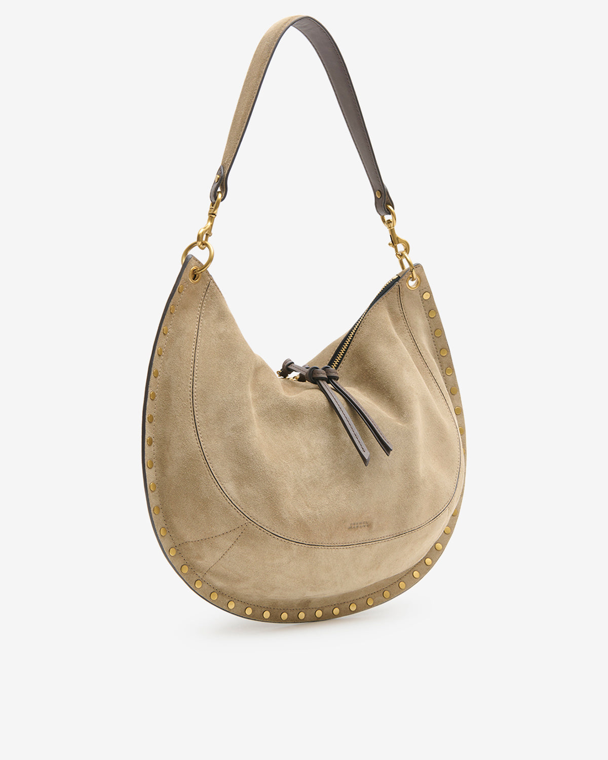 Oskan Soft L suede bag Woman Smoky Taupe | ISABEL MARANT Official